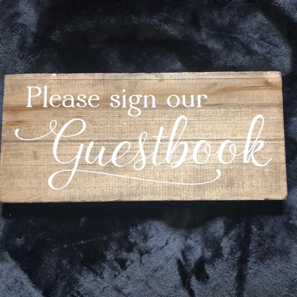 Wedding guest book sign